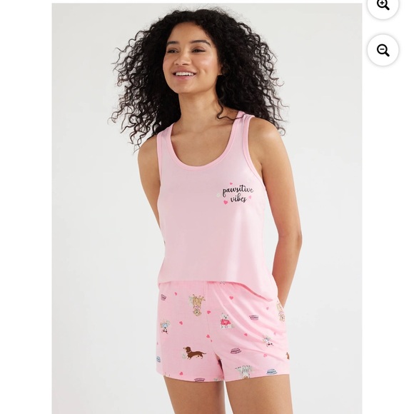 Joyspun Pink Sail 2 PC Print Tank Top/Shorts Pajama Set - Picture 2 of 11